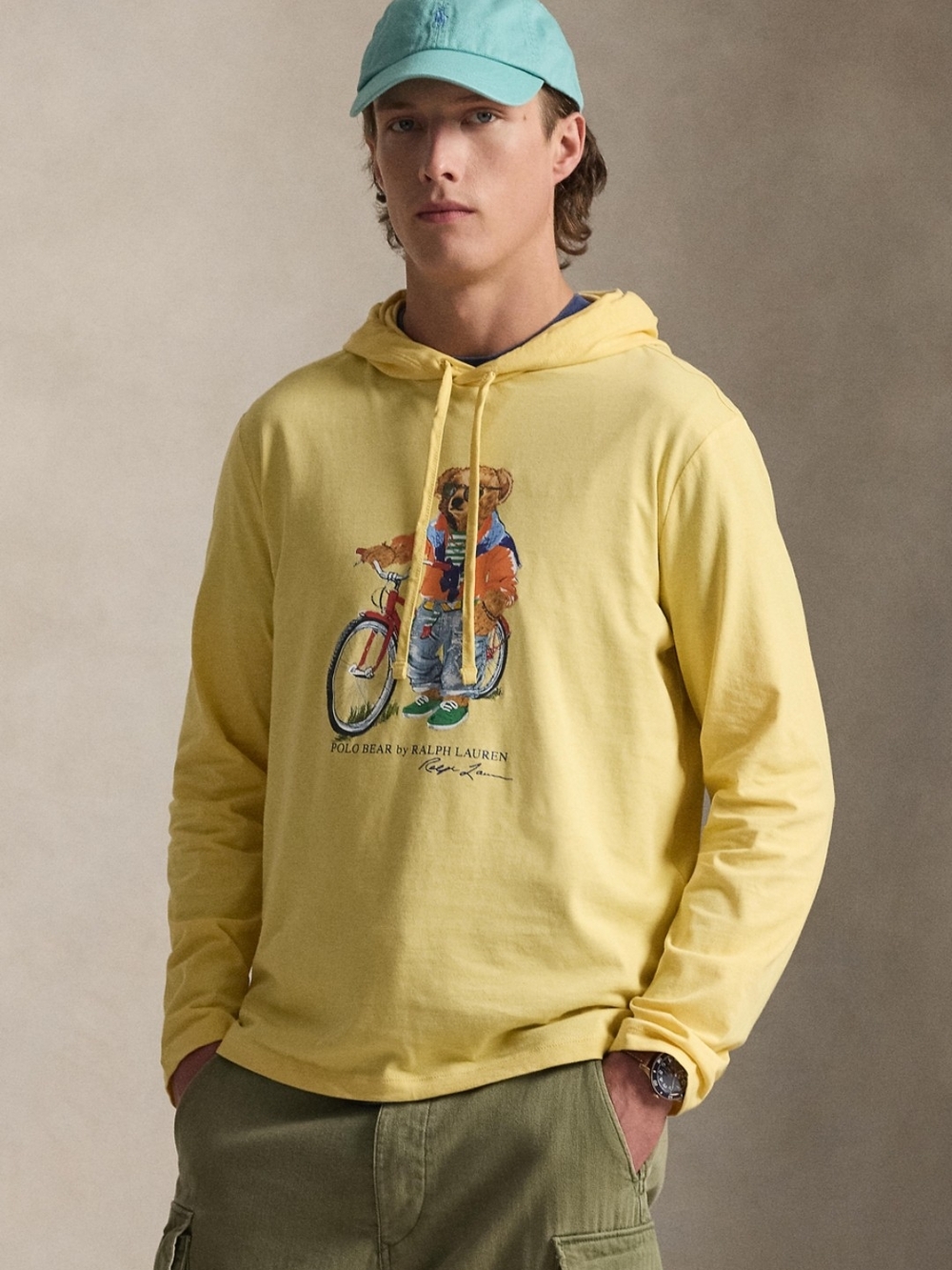 Polo by Ralph Lauren Yellow Bear Graphic Hoodie Shirt
